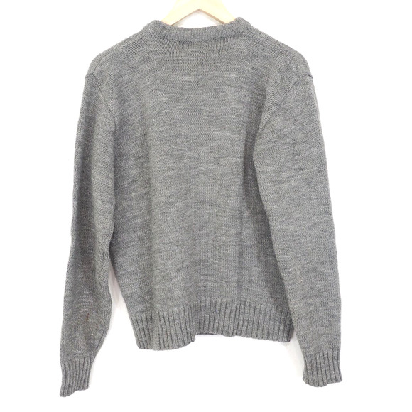 90s Vintage Gray Knit Sweater Cable Knit Mens Womens Size M/L - Picture 2 of 6